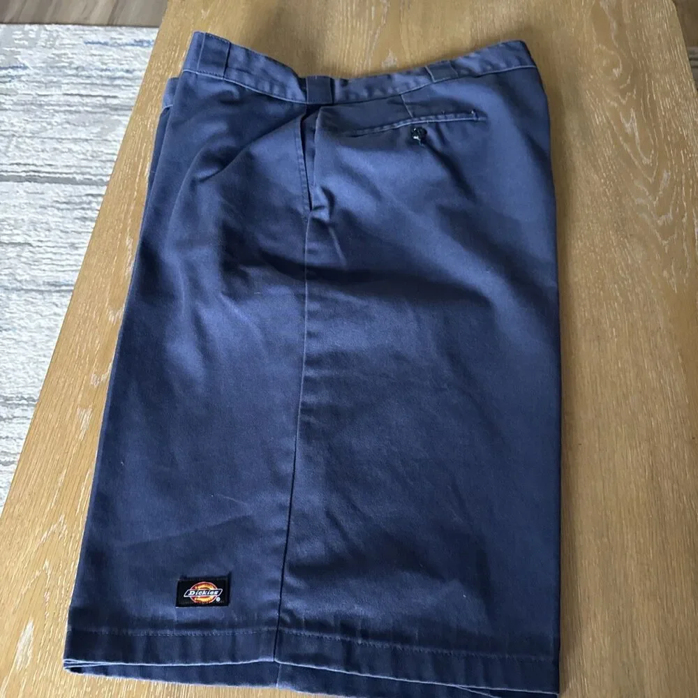 Rare Vintage Dickies Elite Metal Clasp Work Shorts Dark Blue Sz 40X12 Very Clean